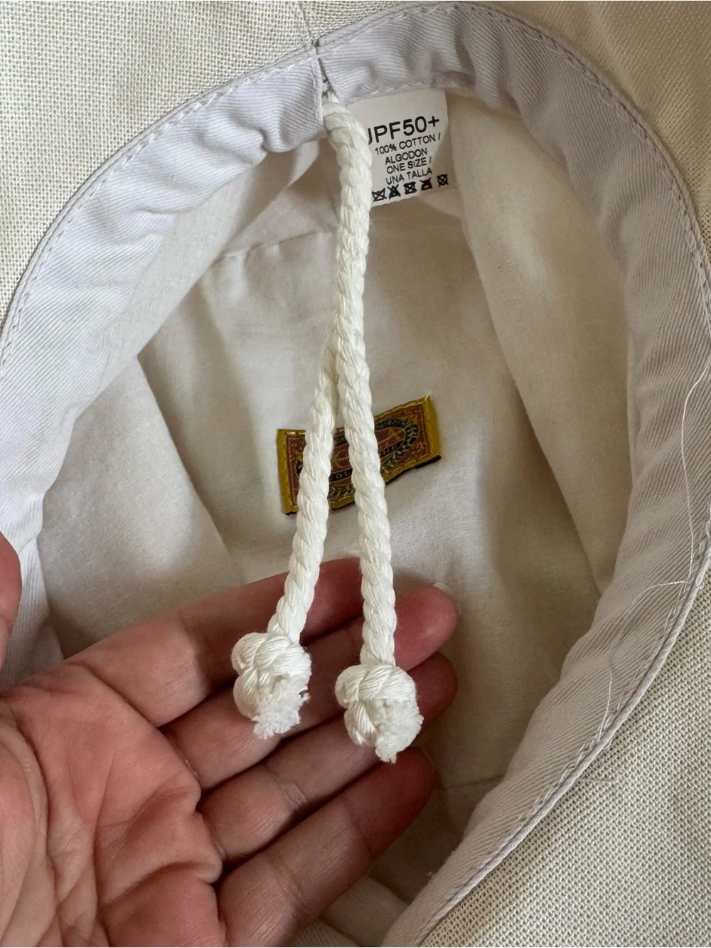 Scala Collezione UPF 50+ Cotton Big Brim Sun Hat Ivory Floppy Beach Resort OS